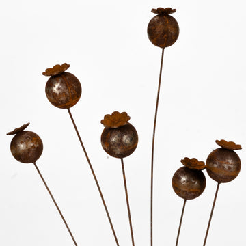 MARTHA'S VINEYARD Garden Stake Poppy Heads