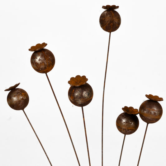 MARTHA'S VINEYARD Garden Stake Poppy Heads