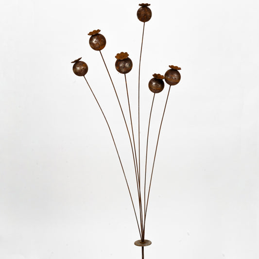 MARTHA'S VINEYARD Garden Stake Poppy Heads
