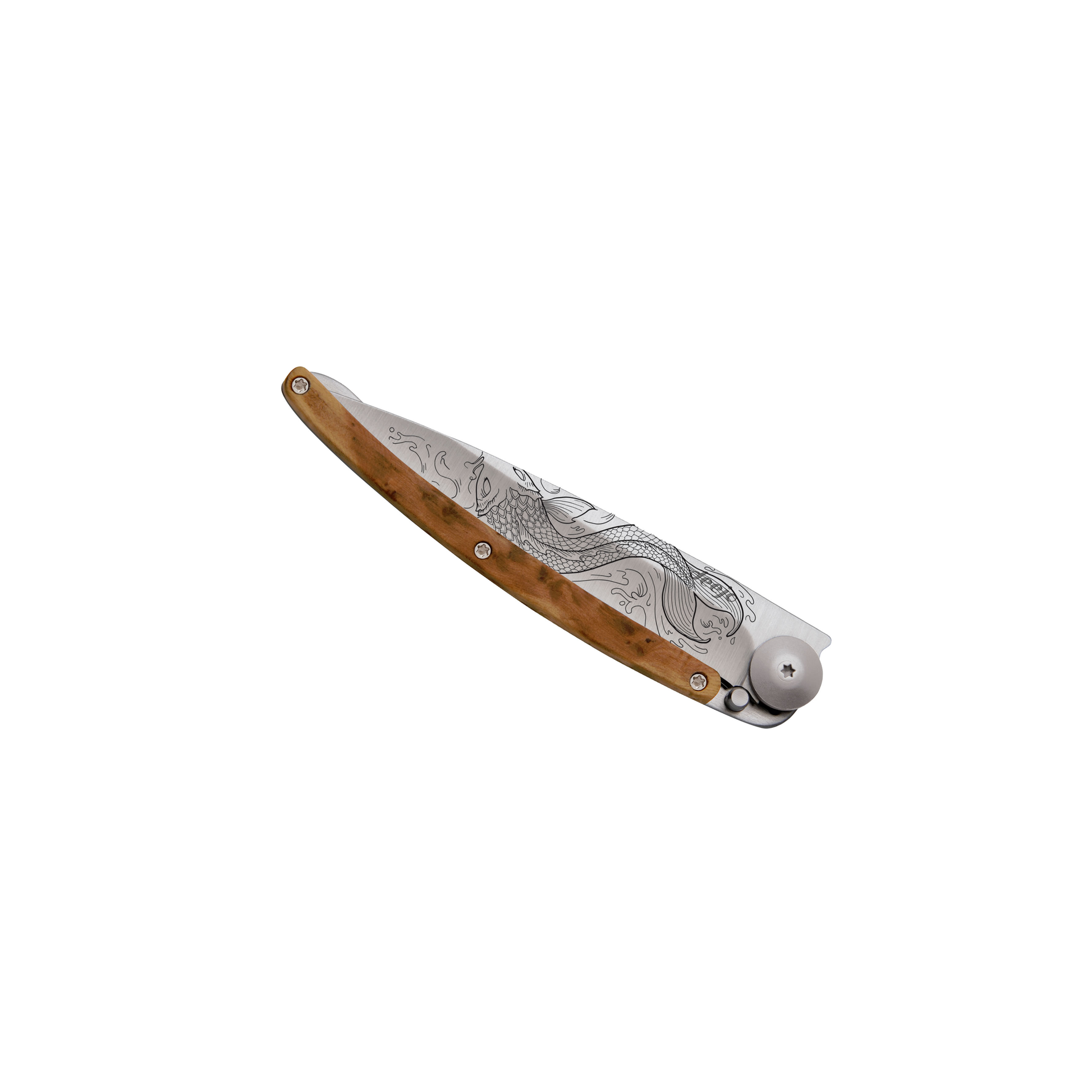 DEEJO KNIFE | Juniper Wood 37g - Fish Closed