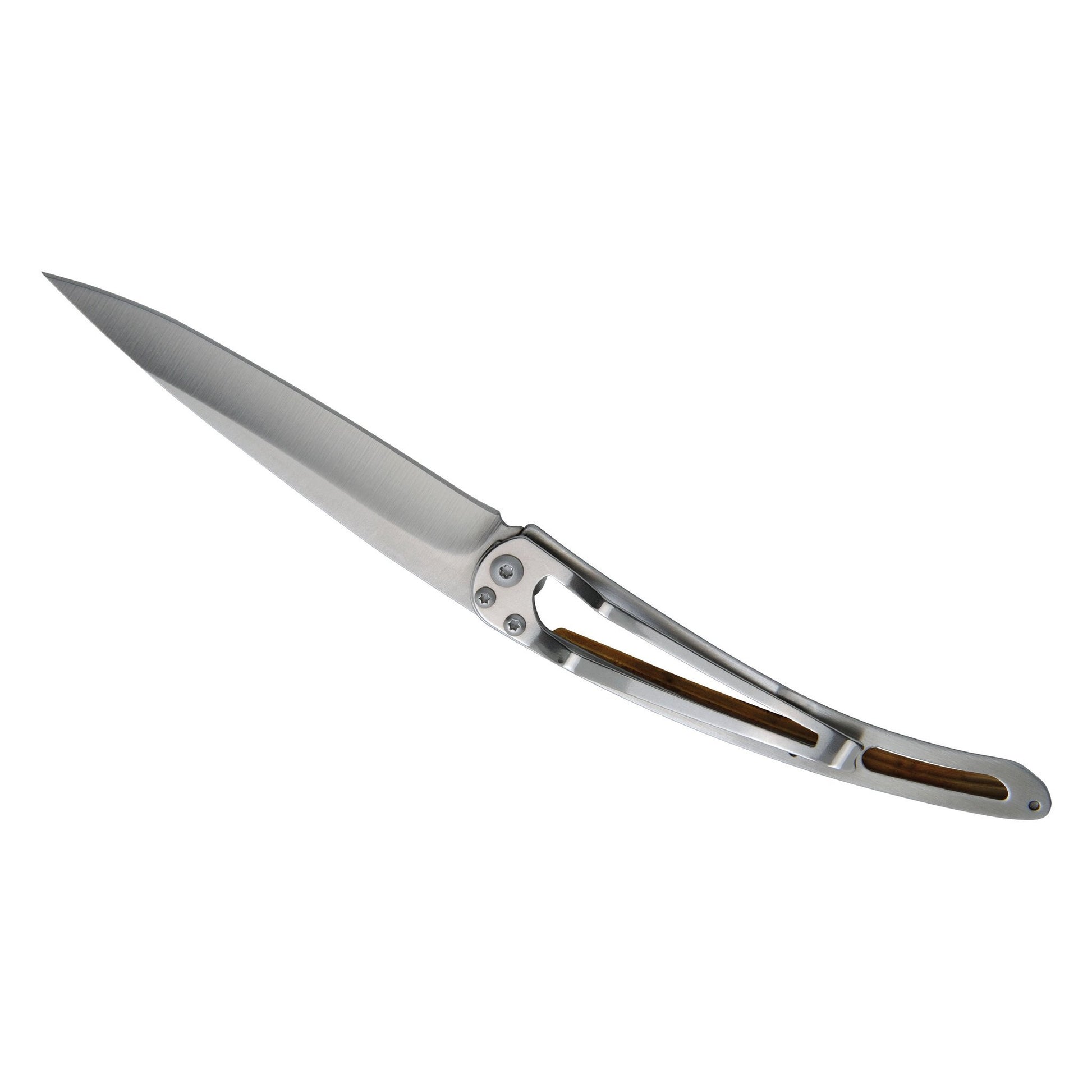 DEEJO KNIFE | Juniper Wood 37g - Fish Flat View
