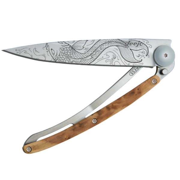 Load image into Gallery viewer, DEEJO KNIFE | Juniper Wood 37g - Fish Half Closed