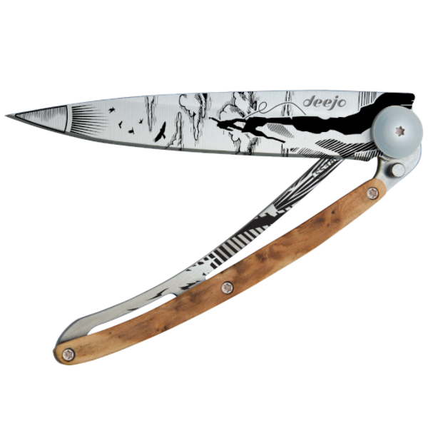 Load image into Gallery viewer, DEEJO KNIFE | Juniper Wood 37g - Climbing Half Closed