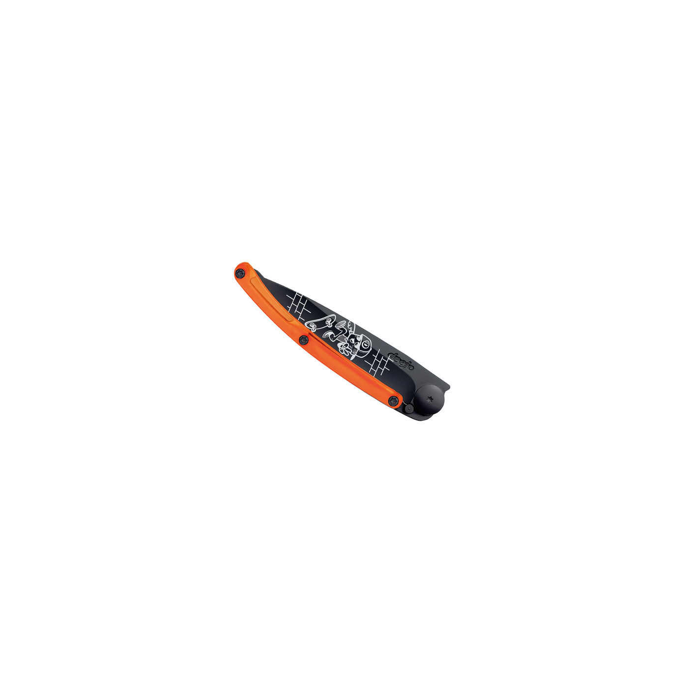 Load image into Gallery viewer, DEEJO KNIFE | BLACK BLADE 37g - Skate/Orange Angle view