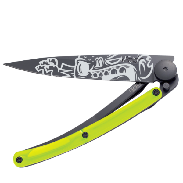 DEEJO KNIFE | BLACK BLADE 37g - Zombie/Yellow half opened