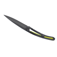 Load image into Gallery viewer, DEEJO KNIFE | BLACK BLADE 37g - Zombie/Yellow Flat view