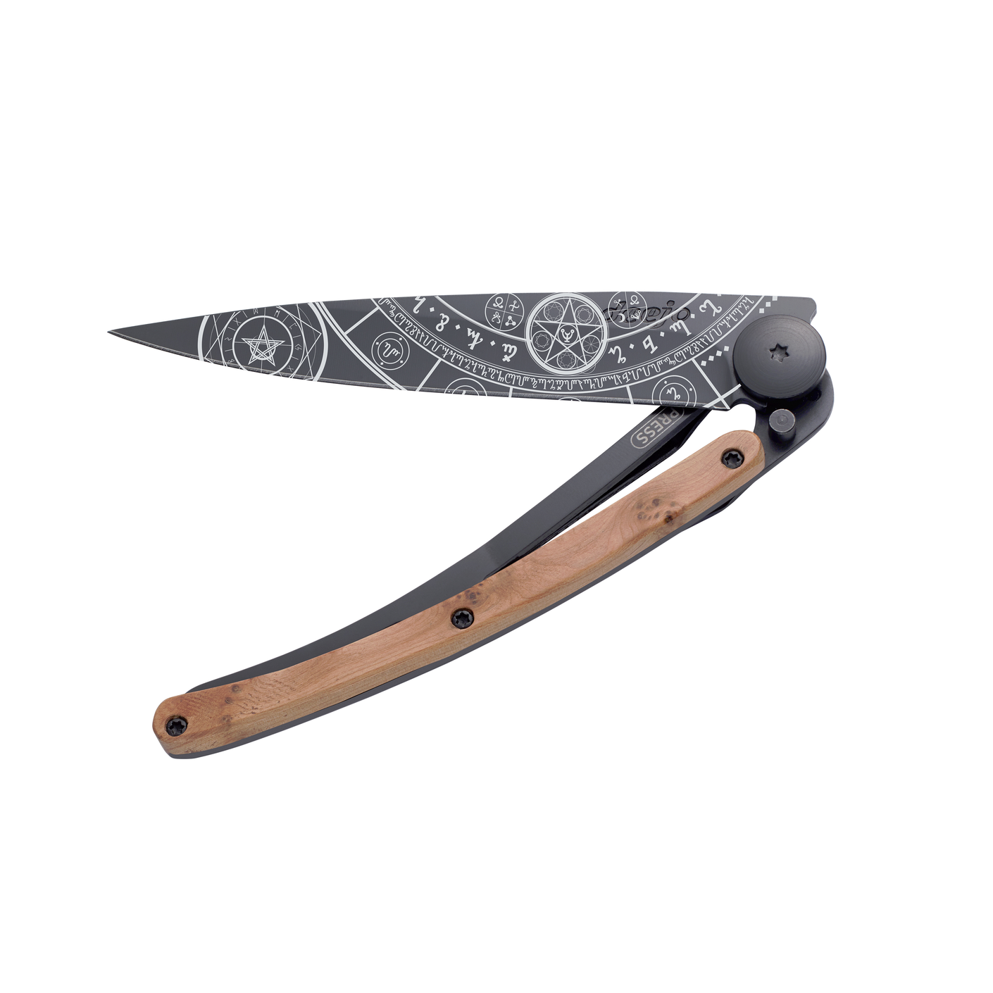 Load image into Gallery viewer, DEEJO KNIFE | Juniper Wood 37g BLACK - Esoteric