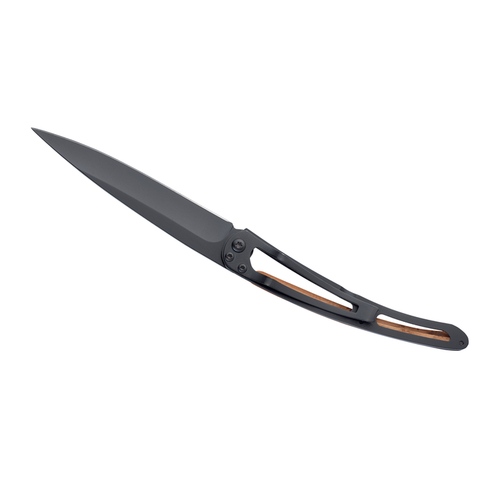 DEEJO KNIFE | Juniper Wood 37g BLACK - Esoteric fLAT vIEW
