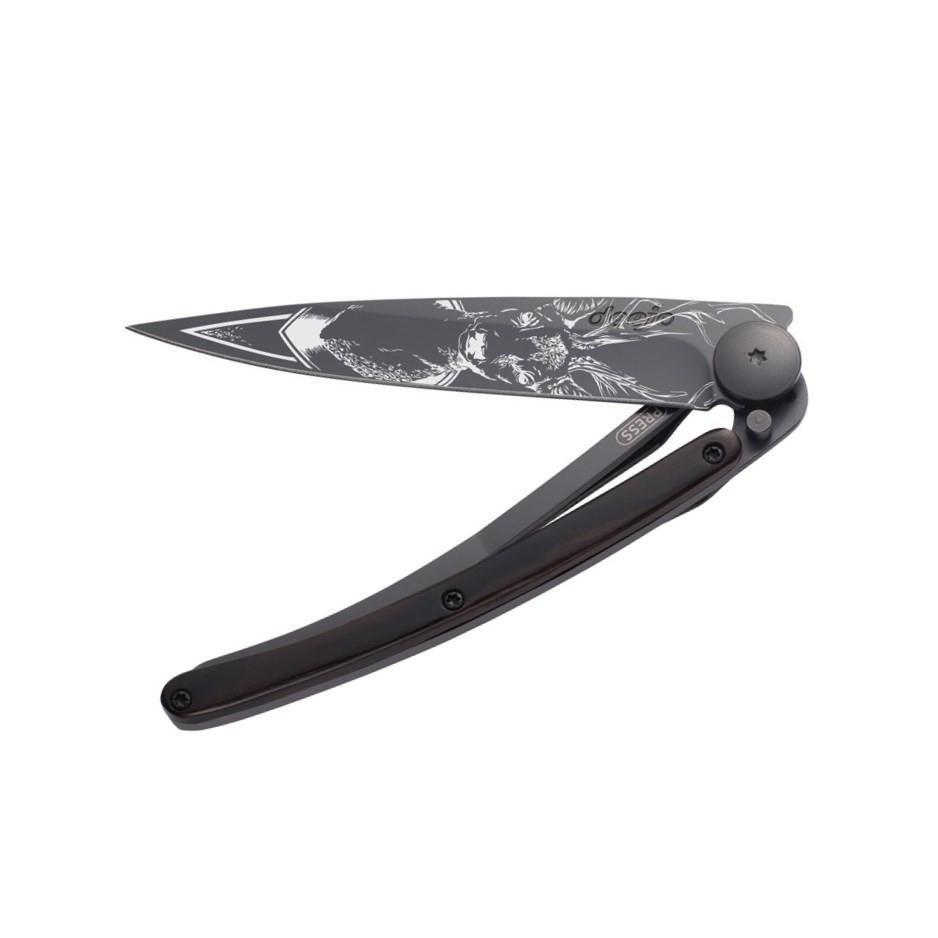 Load image into Gallery viewer, DEEJO Granadilla Wood Knife Black 37g - Deer