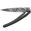 DEEJO KNIFE | Carbon fibre BLACK 37g - Watch Movement half opened