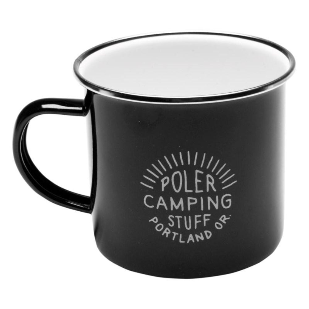 POLER Enamel Camp Mug 414ml Black - 'Camping Stuff'
