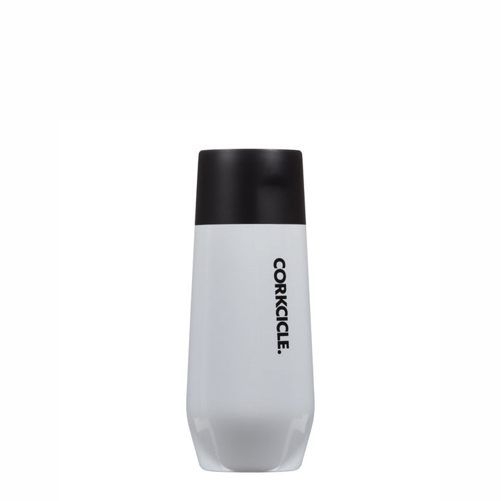 CORKCICLE *Exclusive* Stemless Insulated Flute 7oz - Colour Block Modern Black **CLEARANCE**
