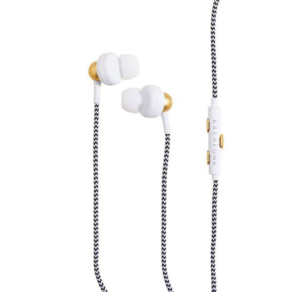 KREAFUNK | Agem Earphones - White Hands Free Function Cable