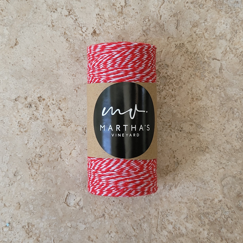 Load image into Gallery viewer, MARTHA&#39;S VINEYARD Candy Stripe Twine - Red &amp; White