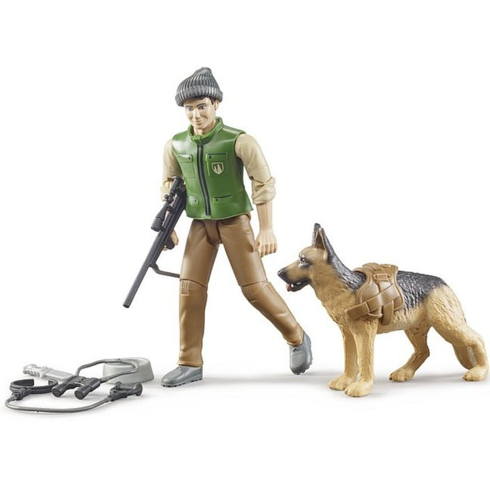BRUDER Bworld Forest Ranger with Dog and Equipment