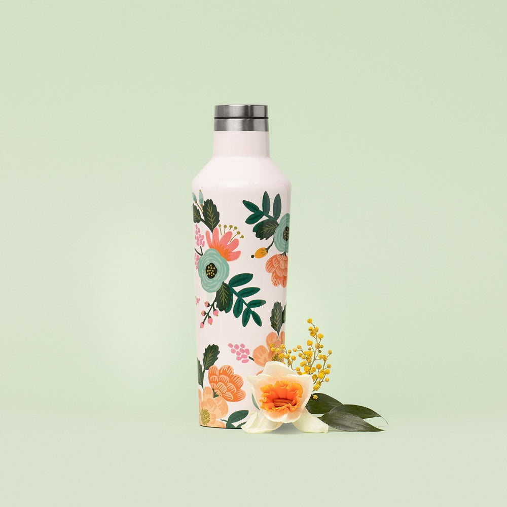 Load image into Gallery viewer, CORKCICLE x RIFLE PAPER CO. Stainless Steel Insulated Canteen 16oz (475ml) - Cream Lively Floral **CLEARANCE**