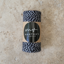 Load image into Gallery viewer, MARTHA&#39;S VINEYARD Candy Stripe Twine - Black &amp; White