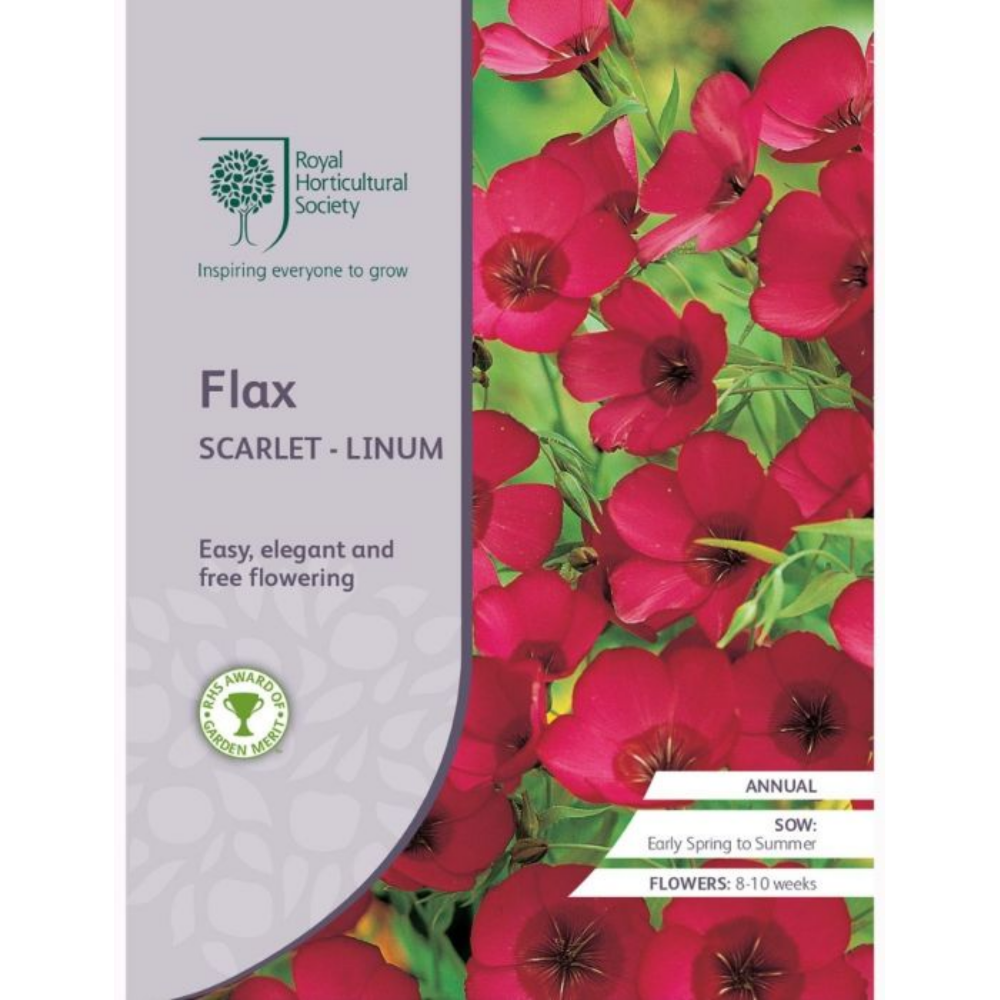ROYAL HORTICULTURAL SOCIETY Seeds - Flax Scarlet - Linum