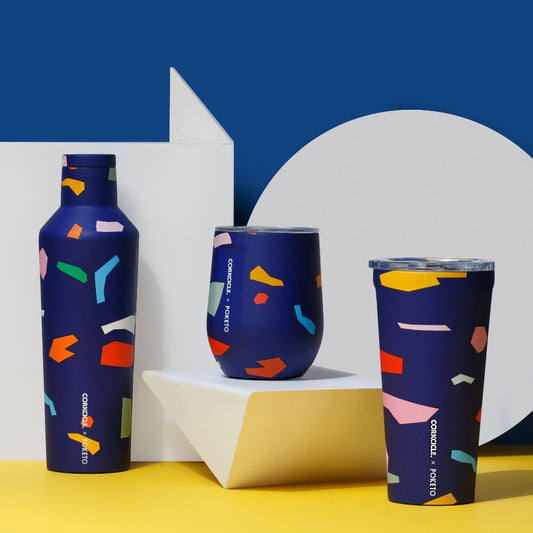 Poketo Tumbler 475ml - Confetti Insulated Stainless Steel Cup Corkcicle