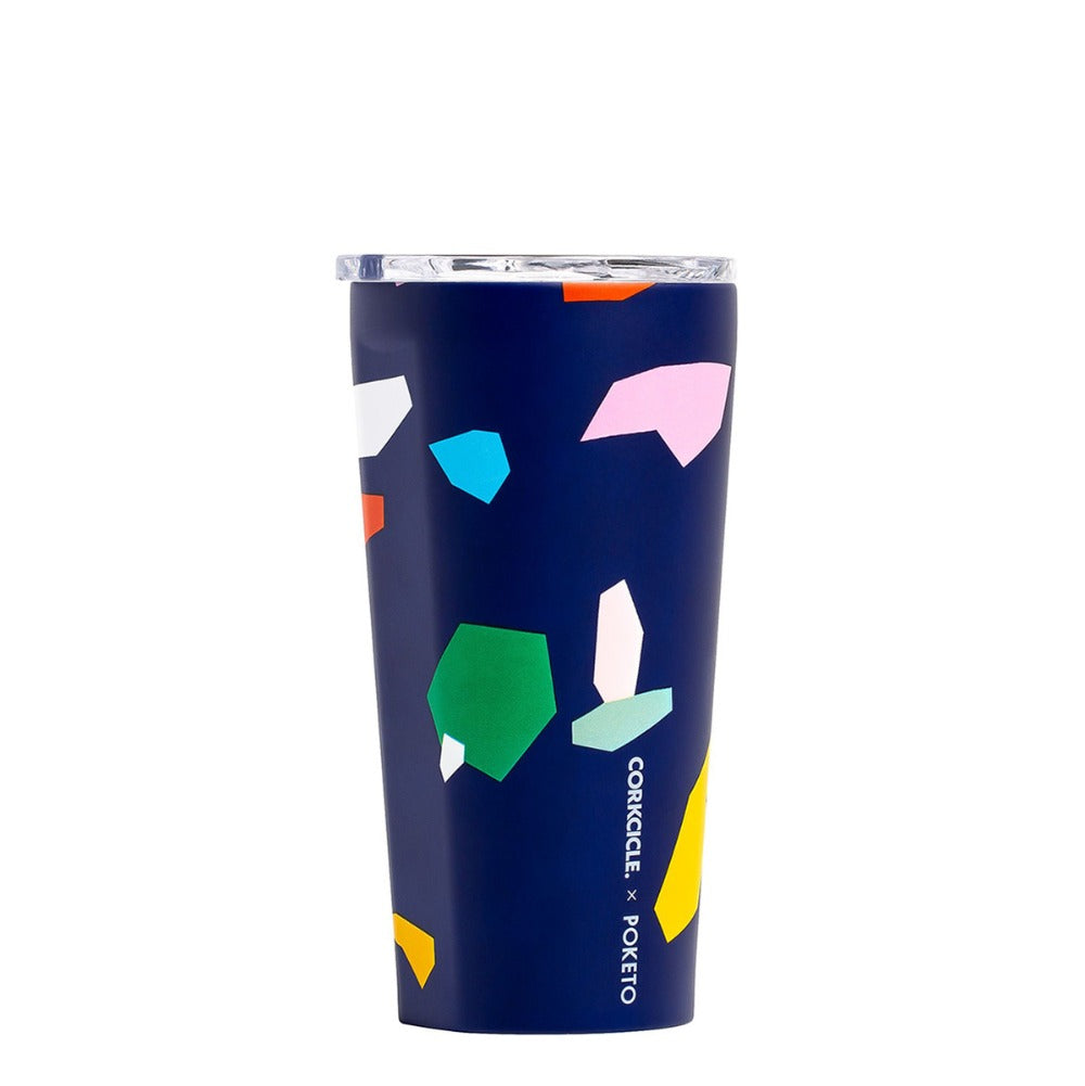 Load image into Gallery viewer, Poketo Tumbler 475ml - Confetti Insulated Stainless Steel Cup Corkcicle