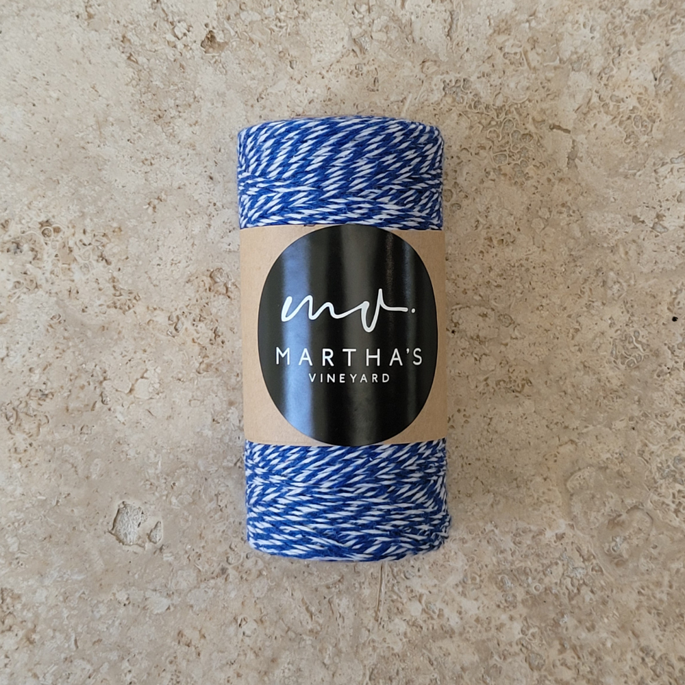 Load image into Gallery viewer, MARTHA&#39;S VINEYARD Candy Stripe Twine - Dark Blue &amp; White