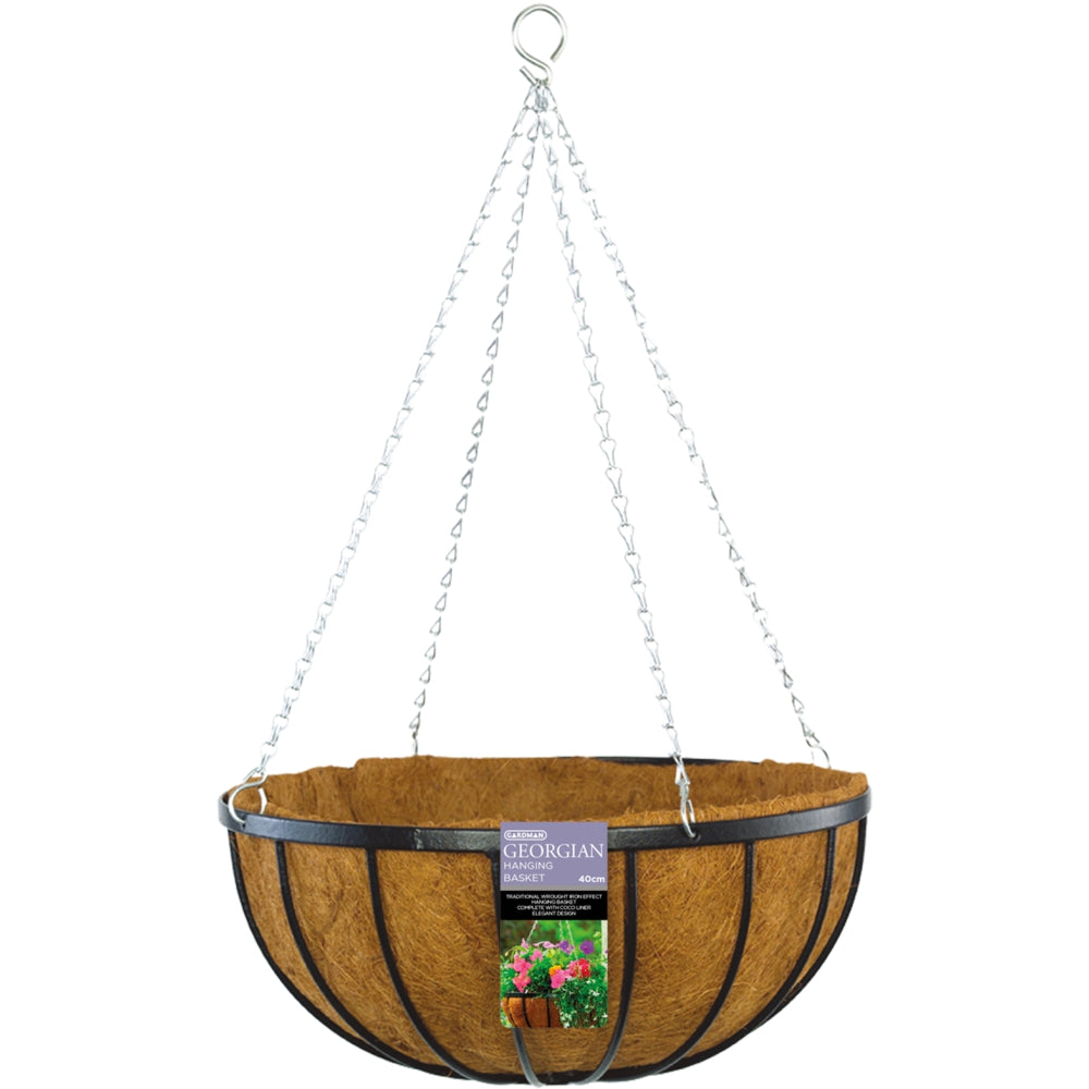 GARDMAN Georgian Hanging Basket 40cm - Steel