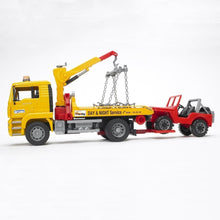 Load image into Gallery viewer, BRUDER MAN TGA Breakdown truck with cross country vehicle 1:16