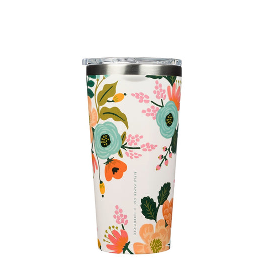 CORKCICLE x RIFLE PAPER CO. Stainless Steel Insulated Tumbler Mug 16oz (475ml) - Cream Lively Floral **Limited Stock**