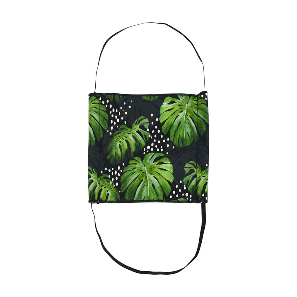 ANNABEL TRENDS Washable Reusable Face Mask - Monstera Black **REDUCED!!**