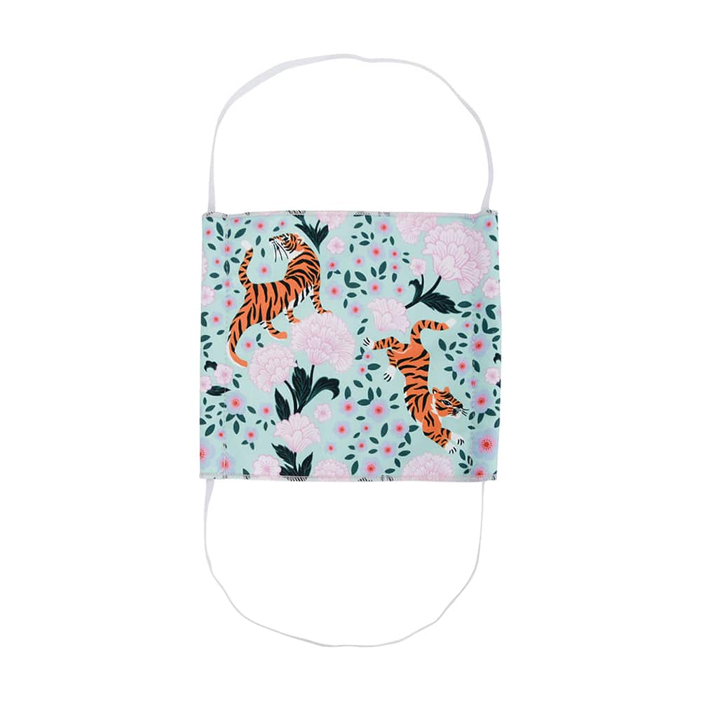ANNABEL TRENDS Washable Reusable Face Mask - Tiger & Peonies **REDUCED!!**