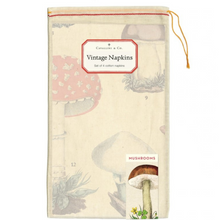 Load image into Gallery viewer, CAVALLINI &amp; Co. 100% Natural Cotton Napkins Set of 4 - Mushrooms &amp; Toadstools