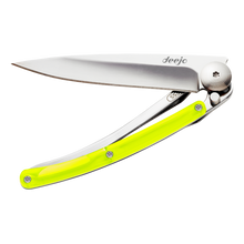 Load image into Gallery viewer, DEEJO KNIFE | Colours 27g - Yellow Half Opened