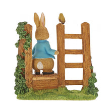 Load image into Gallery viewer, PETER RABBIT Beatrix Potter Miniature Figurine - Peter Rabbit on Wooden Stile