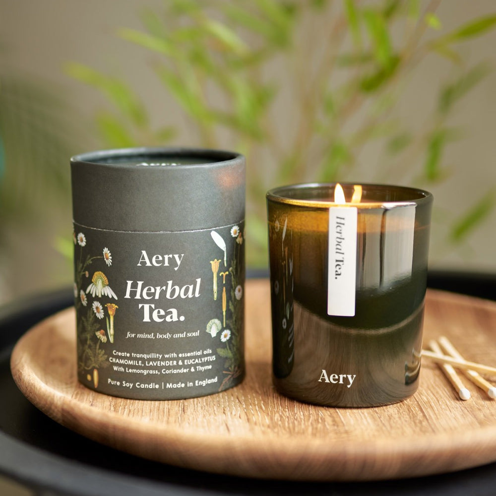 Load image into Gallery viewer, AERY LIVING Botanical Green 200g Soy Candle - Herbal Tea