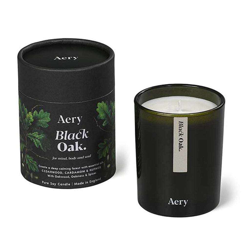 AERY LIVING Botanical Green 200g Soy Candle - Black Oak