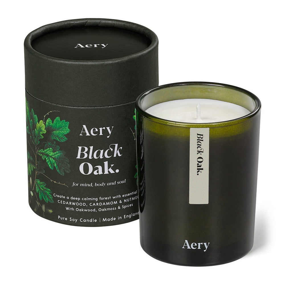 Load image into Gallery viewer, AERY LIVING Botanical Green 200g Soy Candle - Black Oak