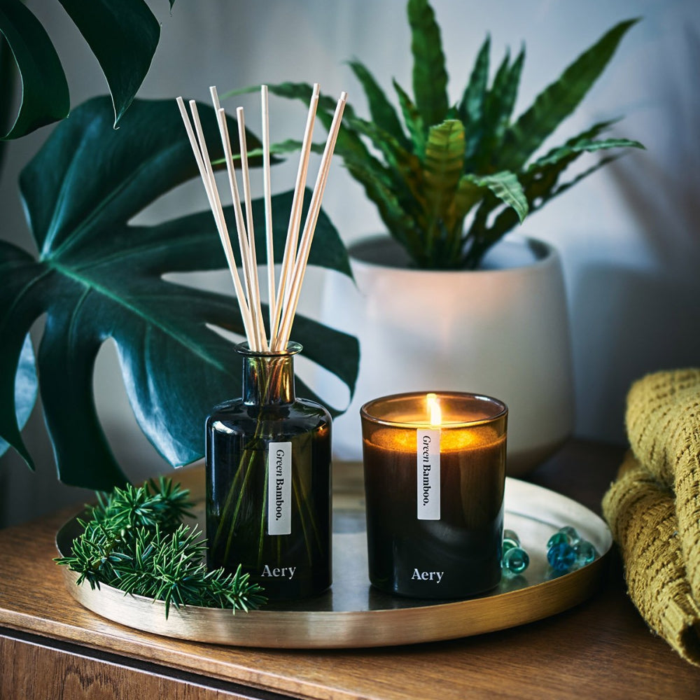 Load image into Gallery viewer, AERY LIVING Botanical Green 200g Soy Candle - Green Bamboo