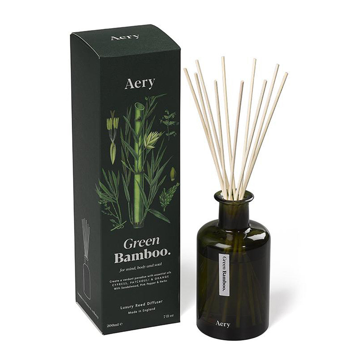 Load image into Gallery viewer, AERY LIVING Botanical Green 200ml Reed Diffuser - Green Bamboo