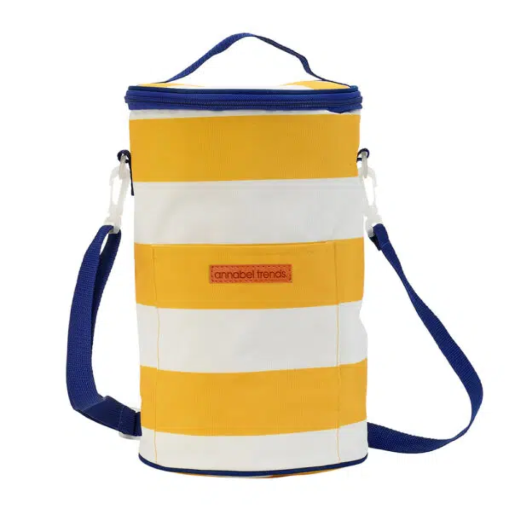 ANNABEL TRENDS Picnic Cooler Barrel Bag - Yellow Stripe