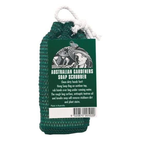 Soap scrubber hang bag for gardeners