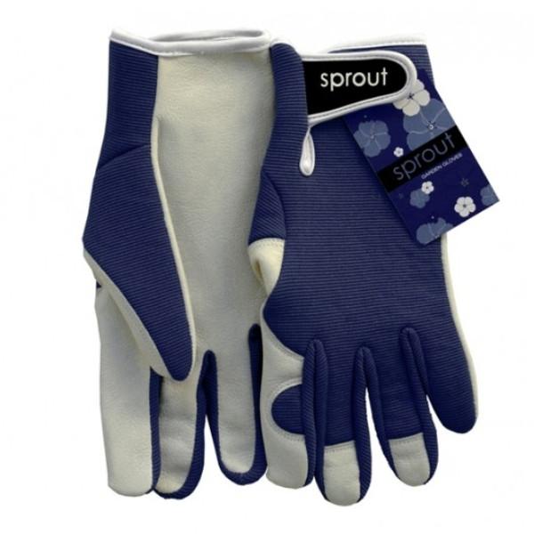 Ladies Goatskin and Lycra Gloves- Sprout brand - Navy
