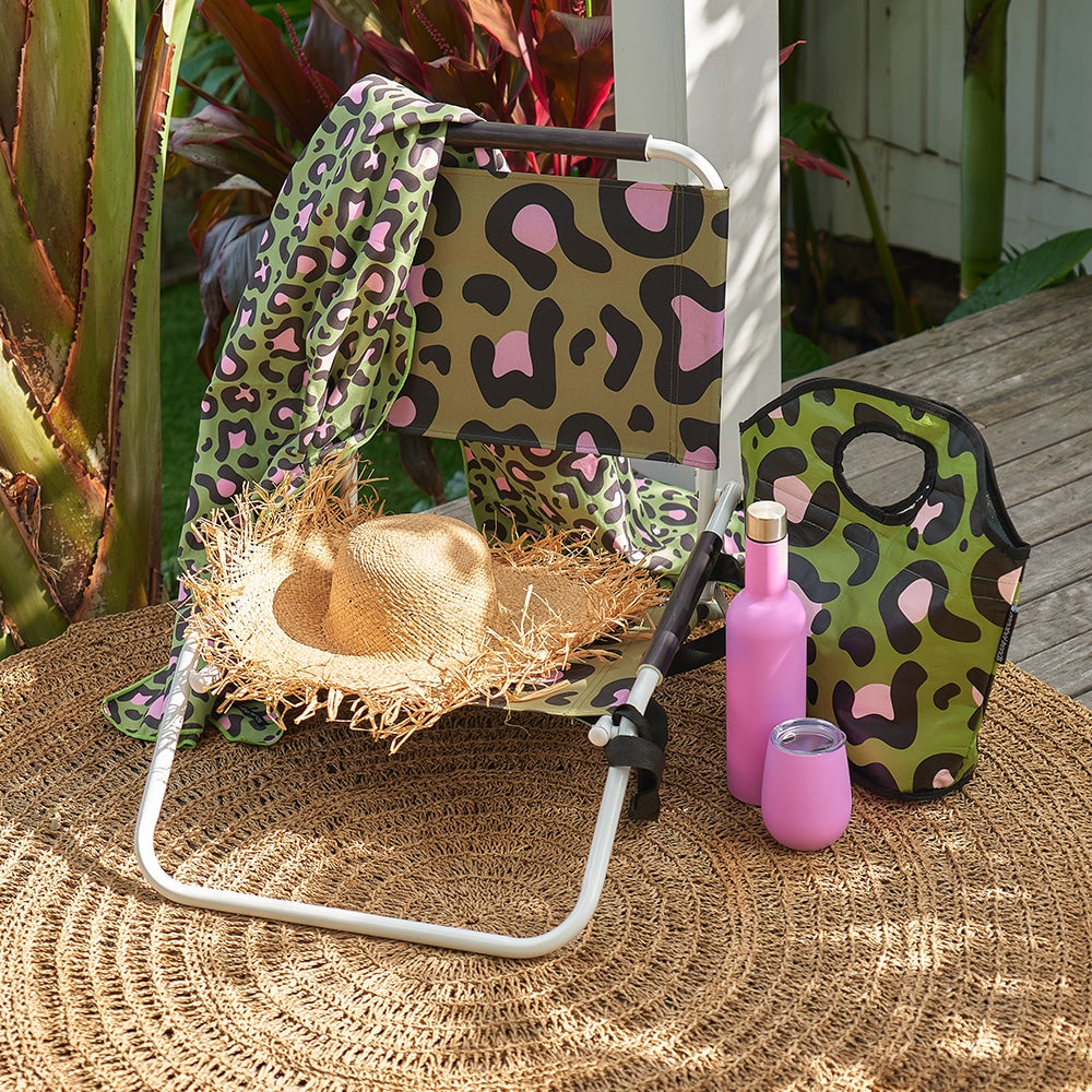 Load image into Gallery viewer, ANNABEL TRENDS Beach Chair - Ocelot Pink Khaki