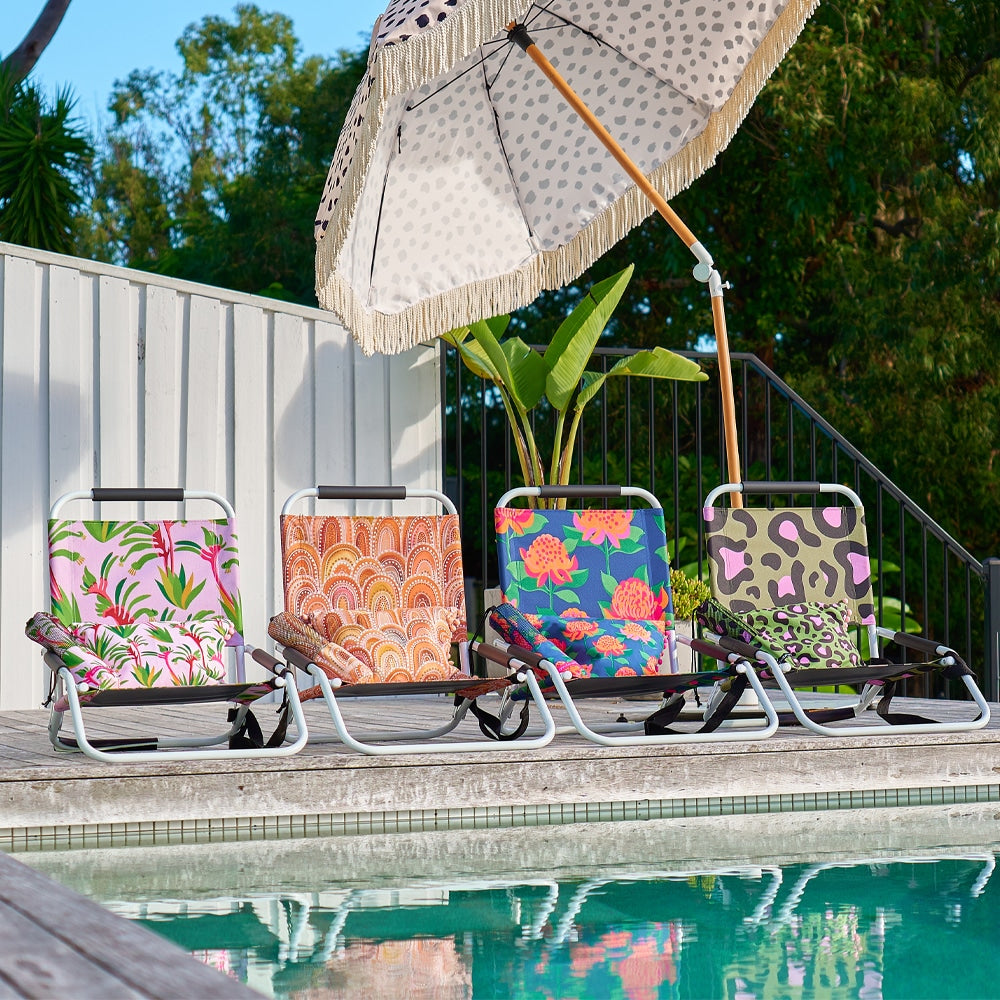 Load image into Gallery viewer, ANNABEL TRENDS Beach Chair - Ocelot Pink Khaki