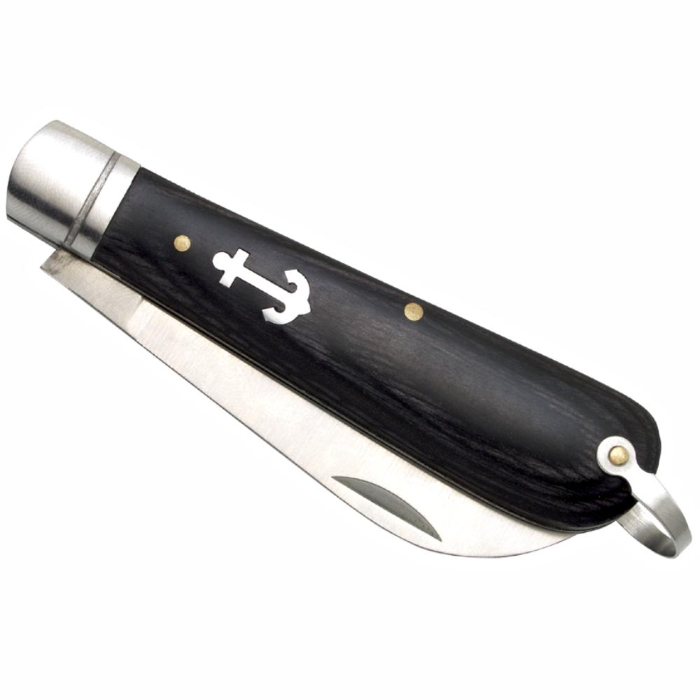 Load image into Gallery viewer, BALADÉO® Folding Knife &#39;Breizh&#39; - Wood Handle, Anchor Inlay