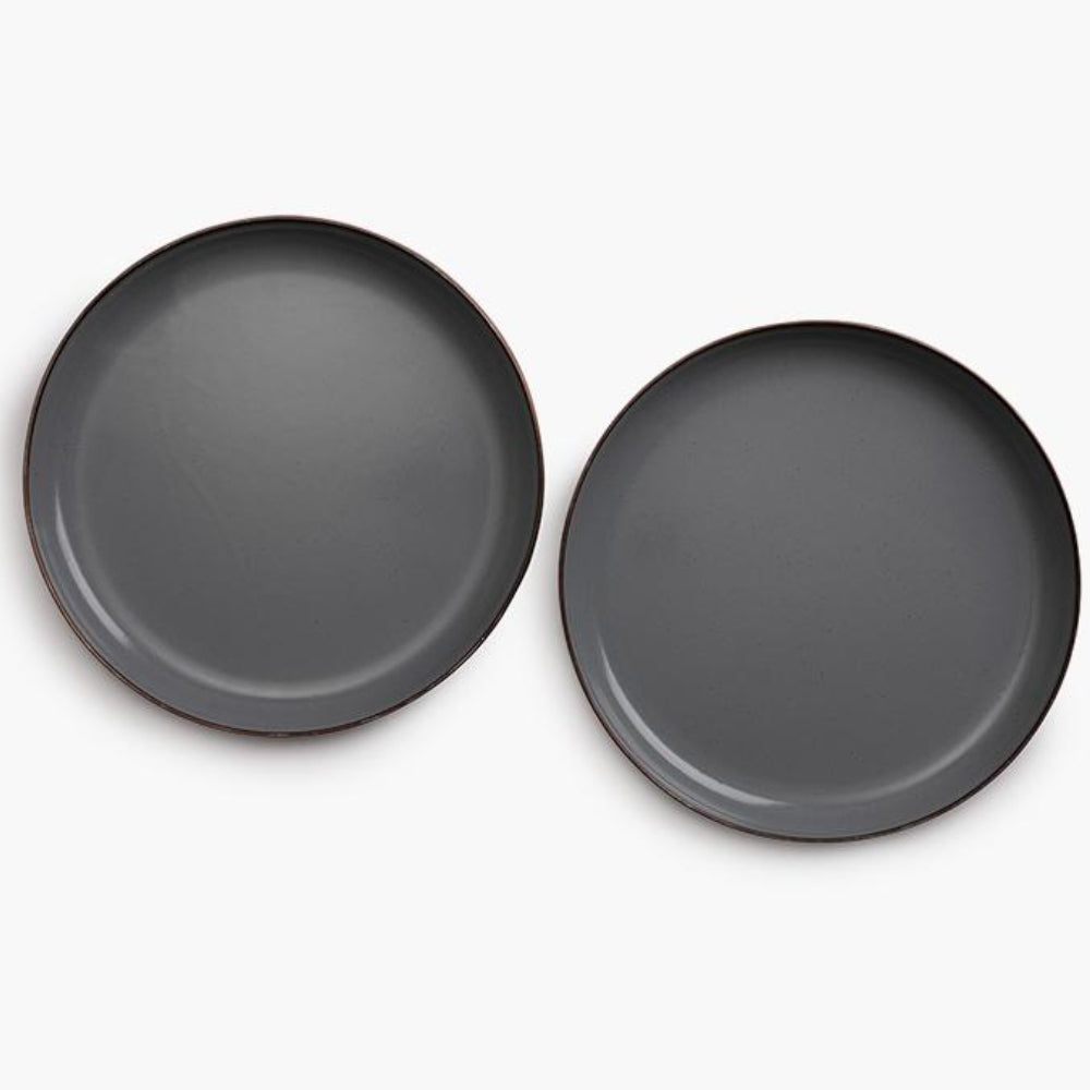 Load image into Gallery viewer, BAREBONES Enamel Deep Plate Set 2 - Slate Grey