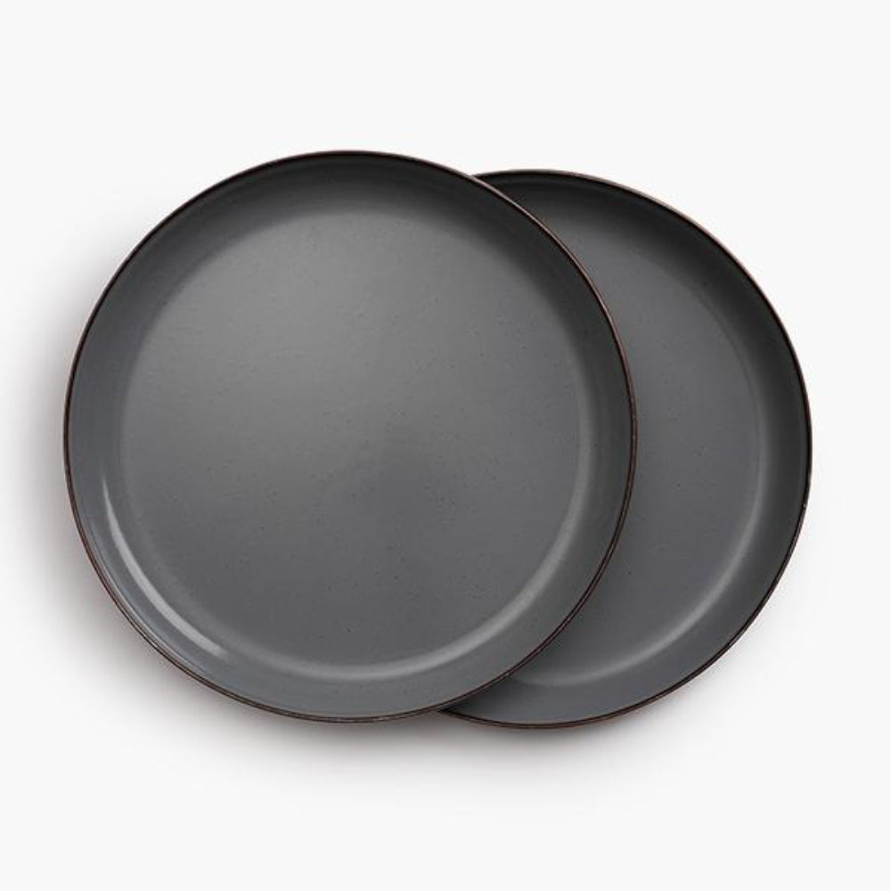 Load image into Gallery viewer, BAREBONES Enamel Deep Plate Set 2 - Slate Grey