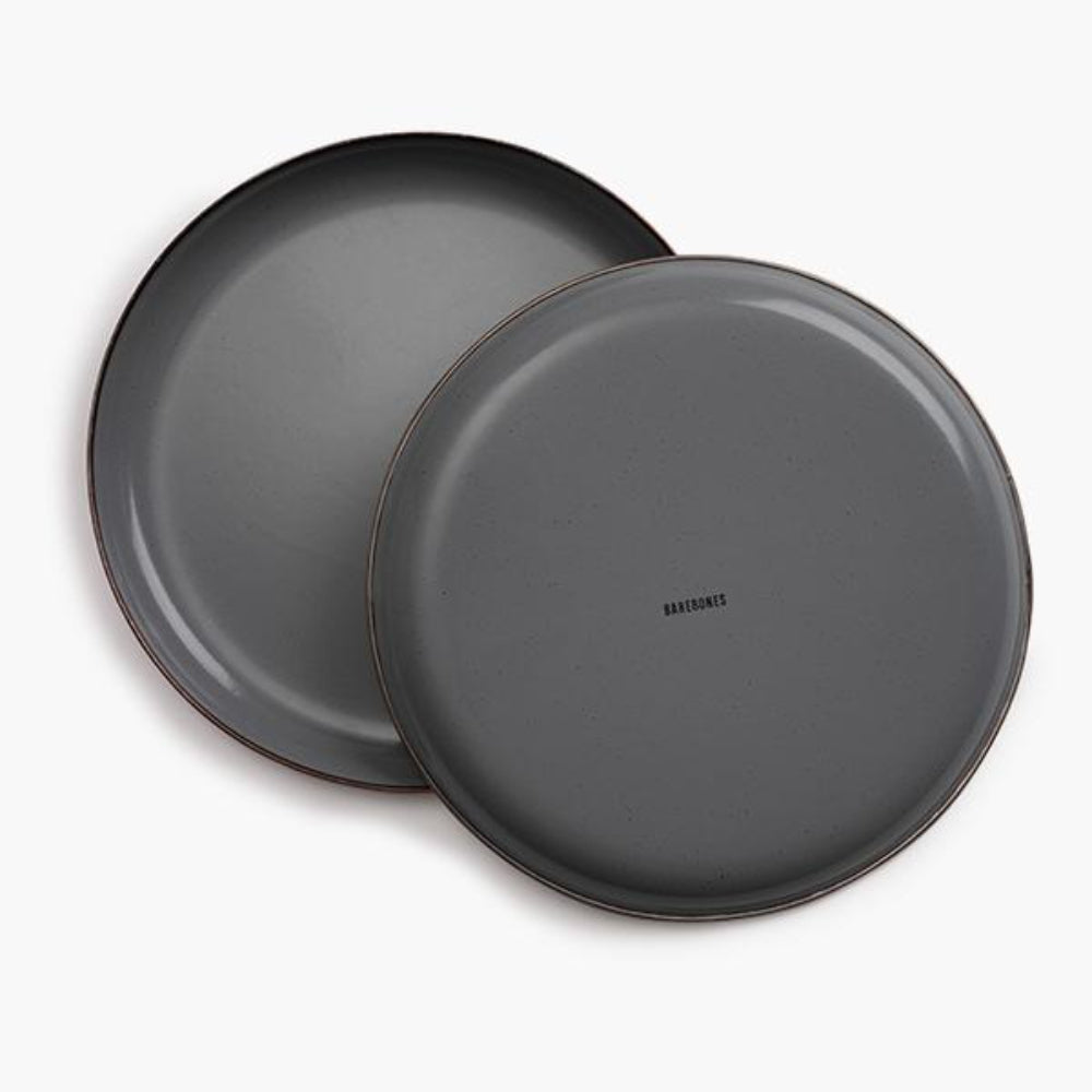 Load image into Gallery viewer, BAREBONES Enamel Deep Plate Set 2 - Slate Grey