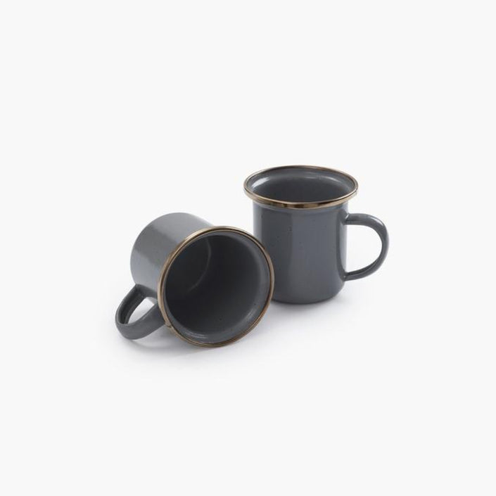 BAREBONES Enamel Espresso Cup Set 2 - Slate Grey