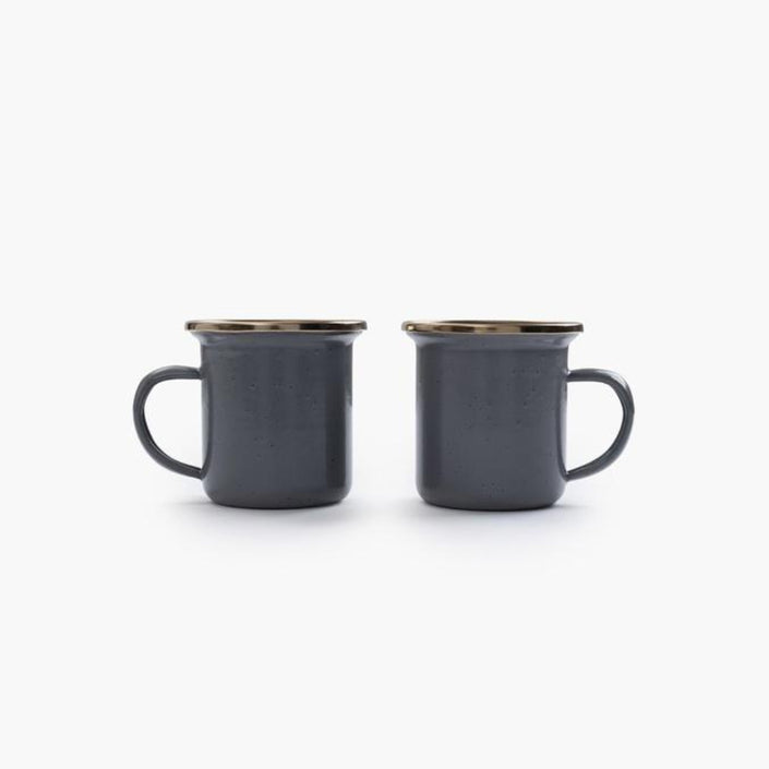 BAREBONES Enamel Espresso Cup Set 2 - Slate Grey