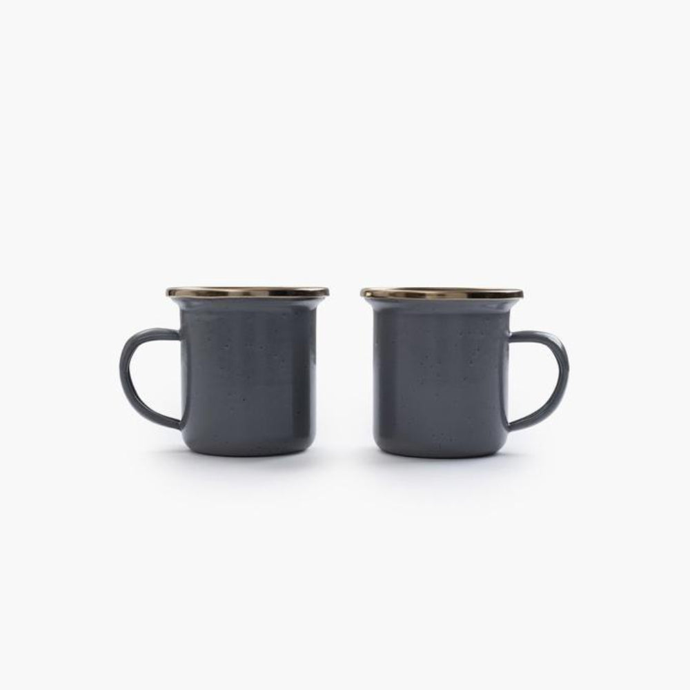 Load image into Gallery viewer, BAREBONES Enamel Espresso Cup Set 2 - Slate Grey